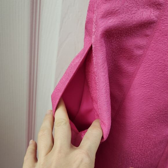 Self-Portrait‎ Diamante Embellished Textured Midi Dress 4 Pink Evening Formal - Picture 5 of 9